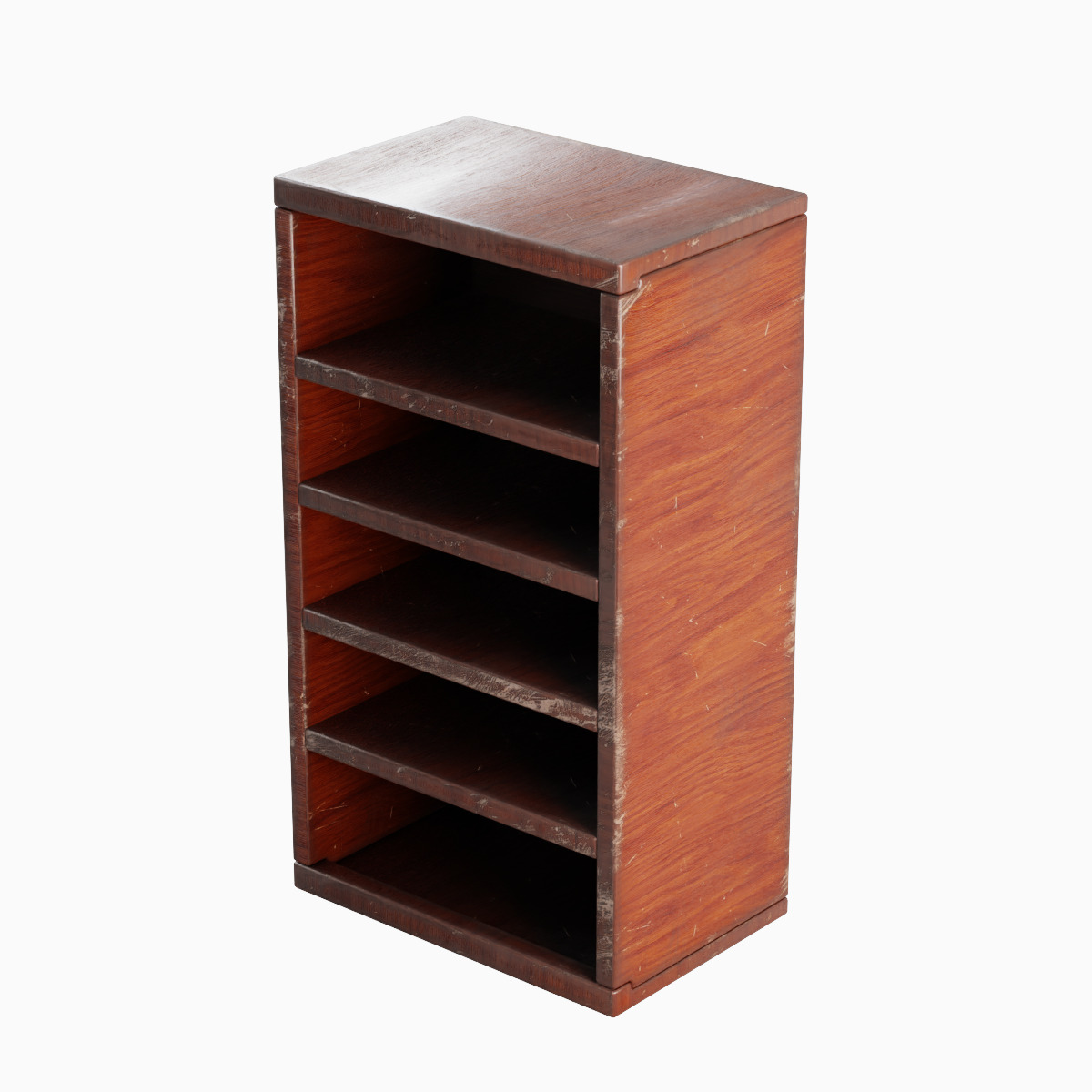 Old Wooden Bookshelf 02 Low-poly 3D model_3