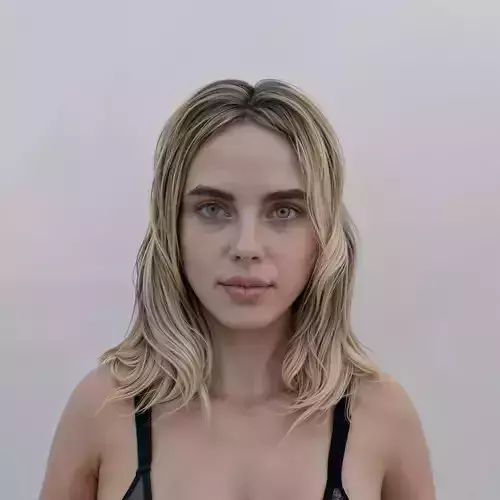 Ksenia -Blonde Female Head Model Low-poly 3D model