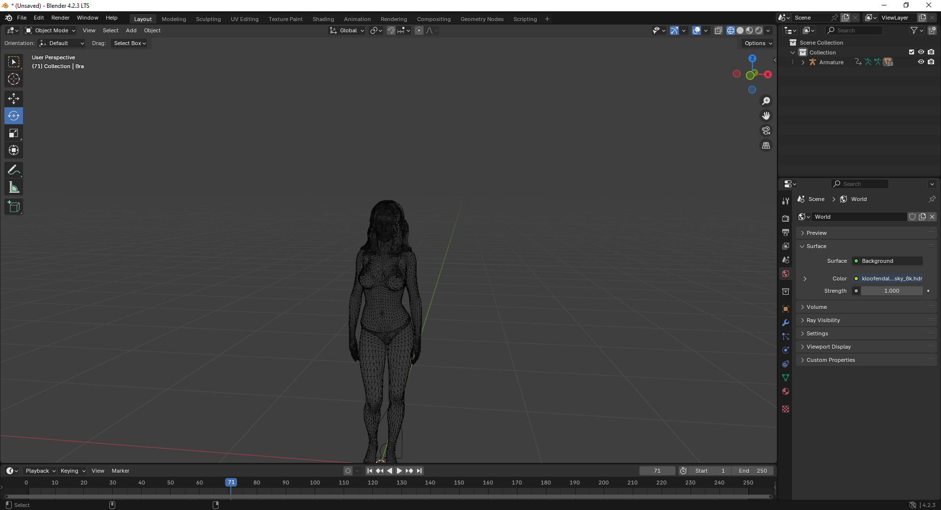 Ksenia -Blonde Female Head Model Low-poly 3D model_5