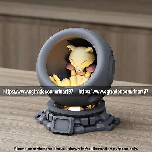 Abra in healing machine pods from pokemon 3D print model