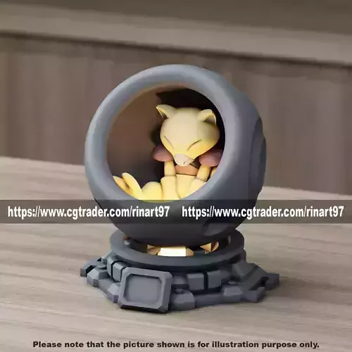 Abra in healing machine pods from pokemon 3D print model