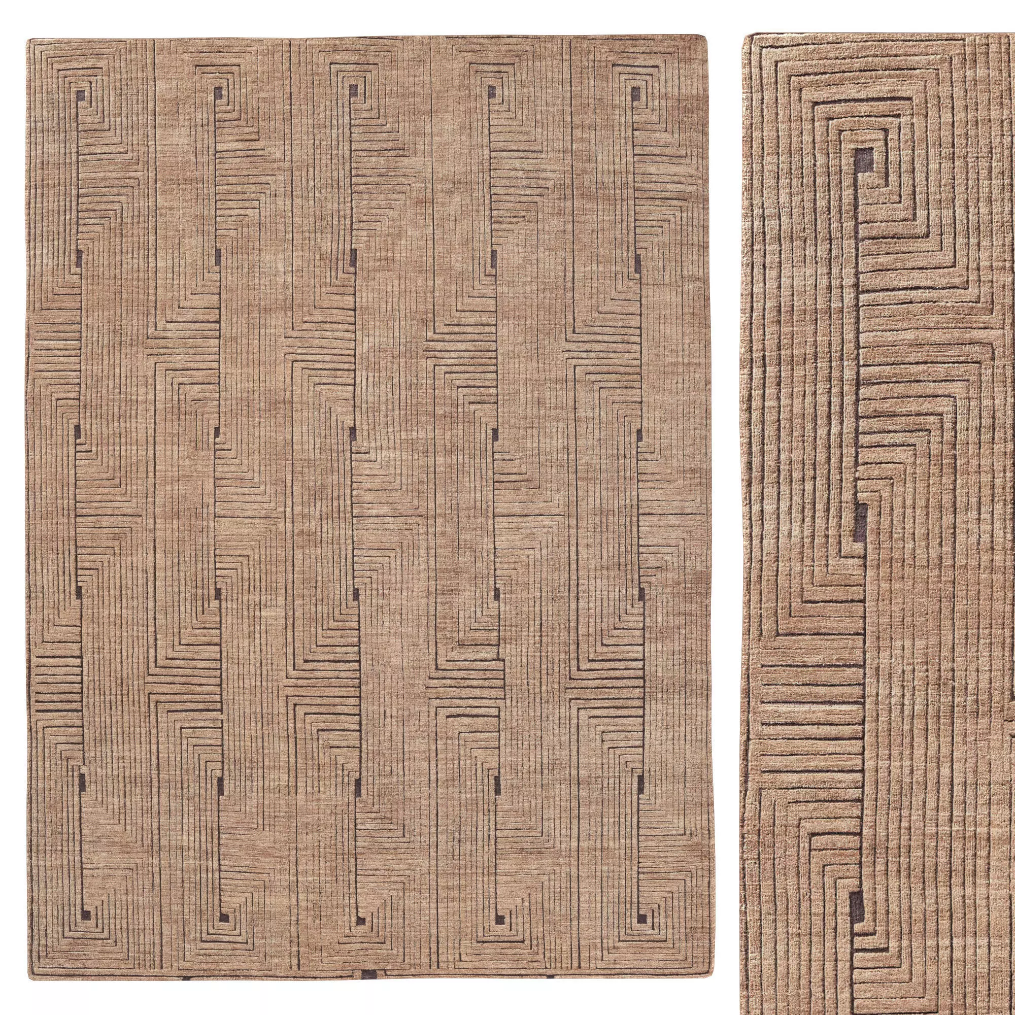 Zuri Wool Rug Burnt Caramel 3D model