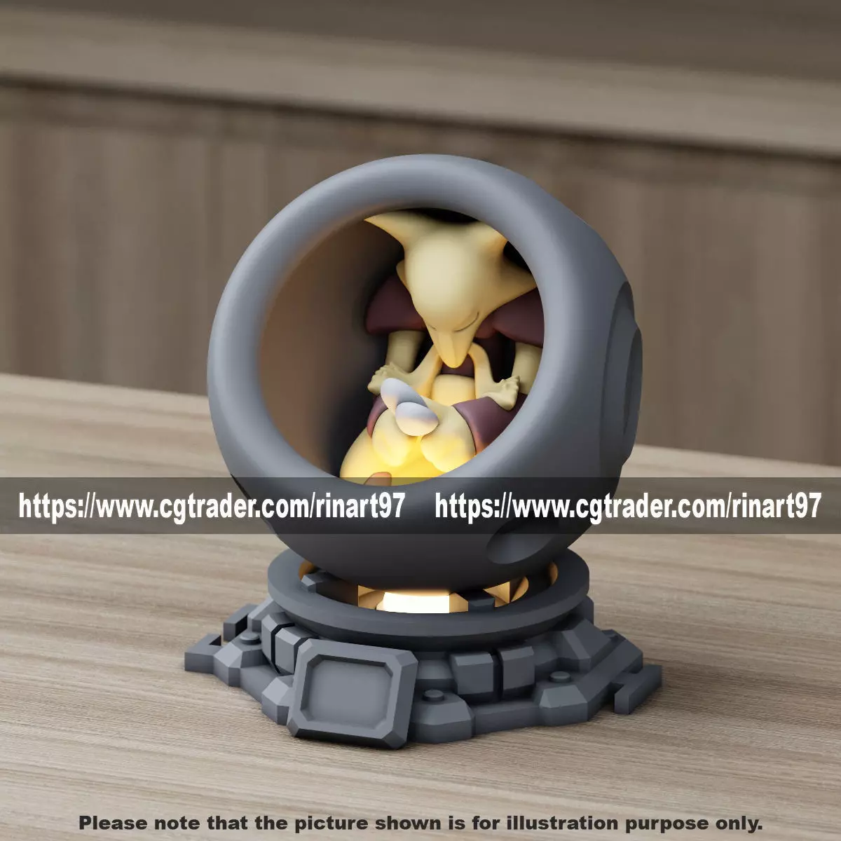 Alakazam in healing machine pods from pokemon 3D model 3D