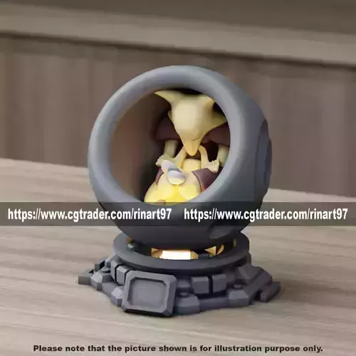 Alakazam in healing machine pods from pokemon 3D print model