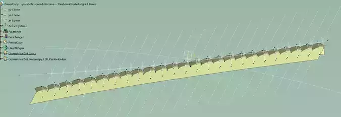 parabolic spread on curve  3D model