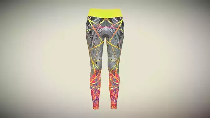 Girls Sports Leggings-Sporty Printed In Low Poly