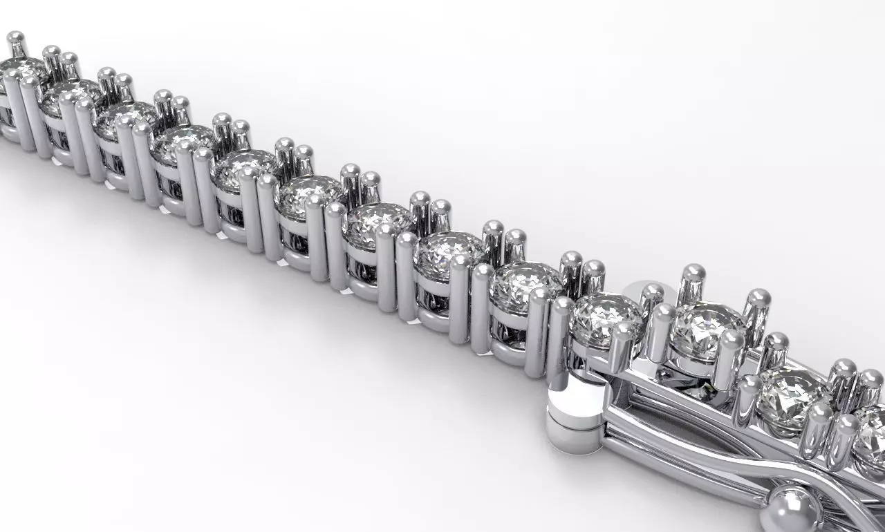 Tennis Bracelet 0l03ct 3D print model_0