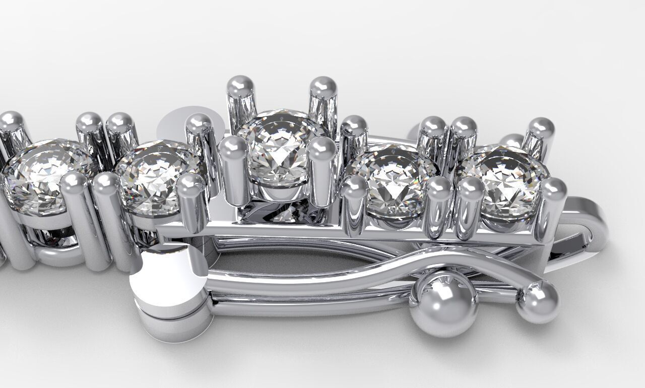 Tennis Bracelet 0l03ct 3D print model_8