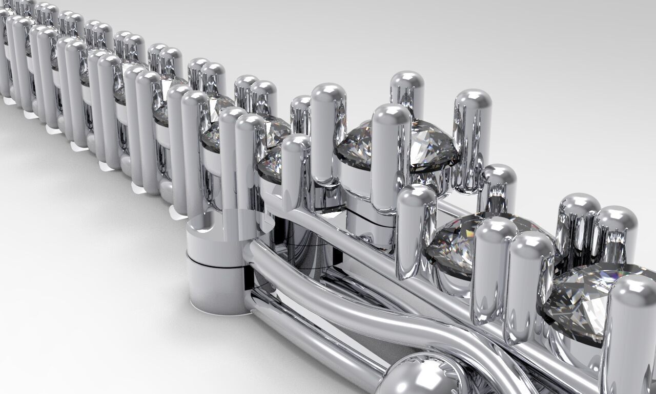 Tennis Bracelet 0l03ct 3D print model_2