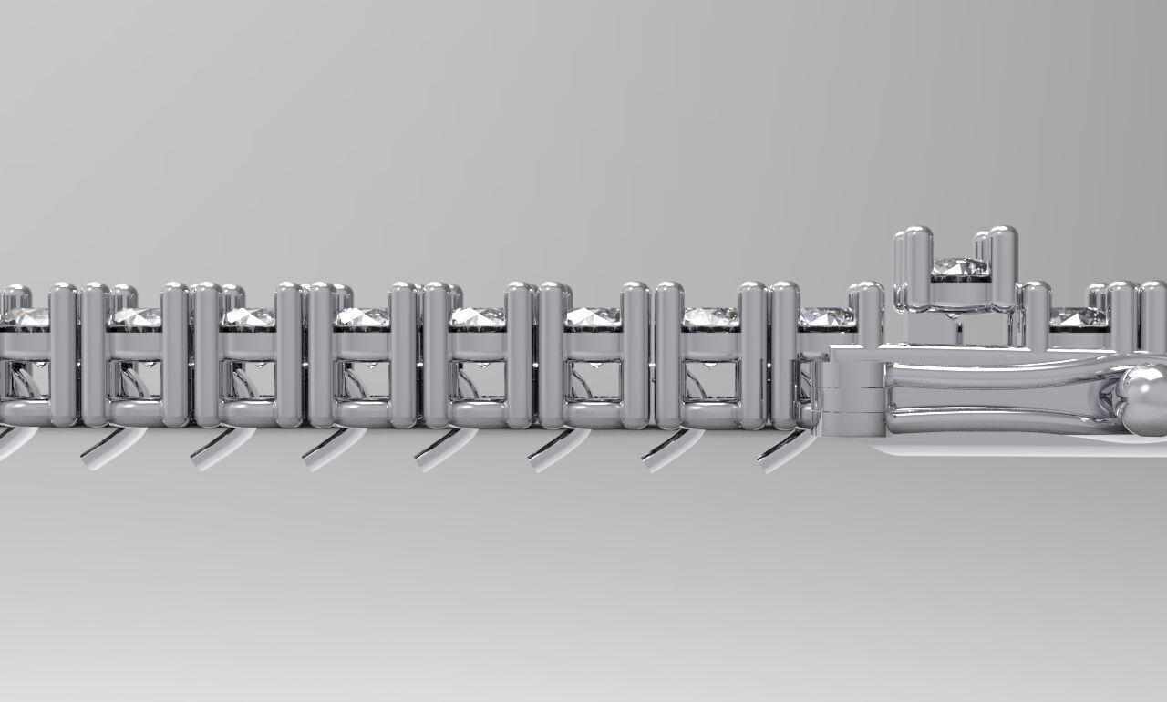 Tennis Bracelet 0l03ct 3D print model_3