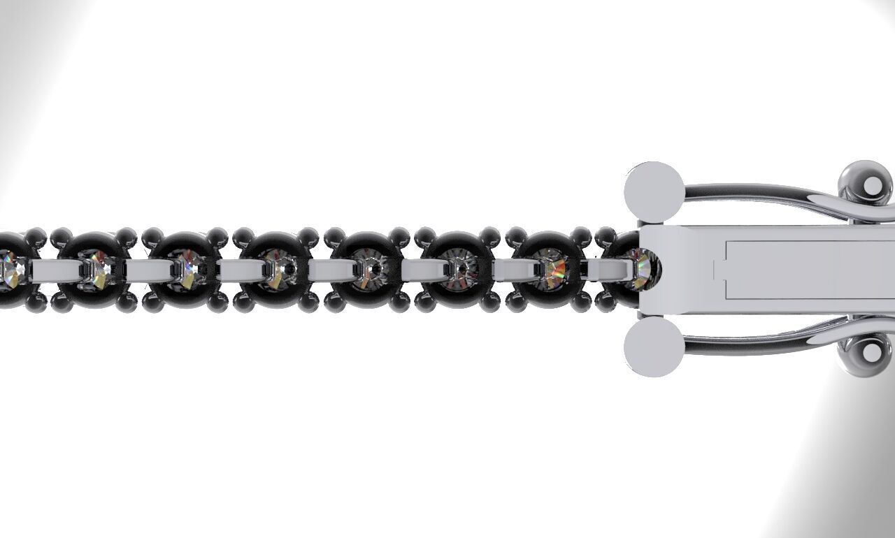 Tennis Bracelet 0l03ct 3D print model_4