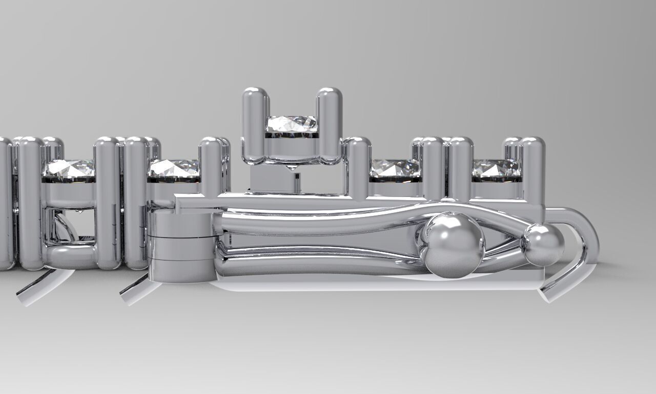 Tennis Bracelet 0l03ct 3D print model_5