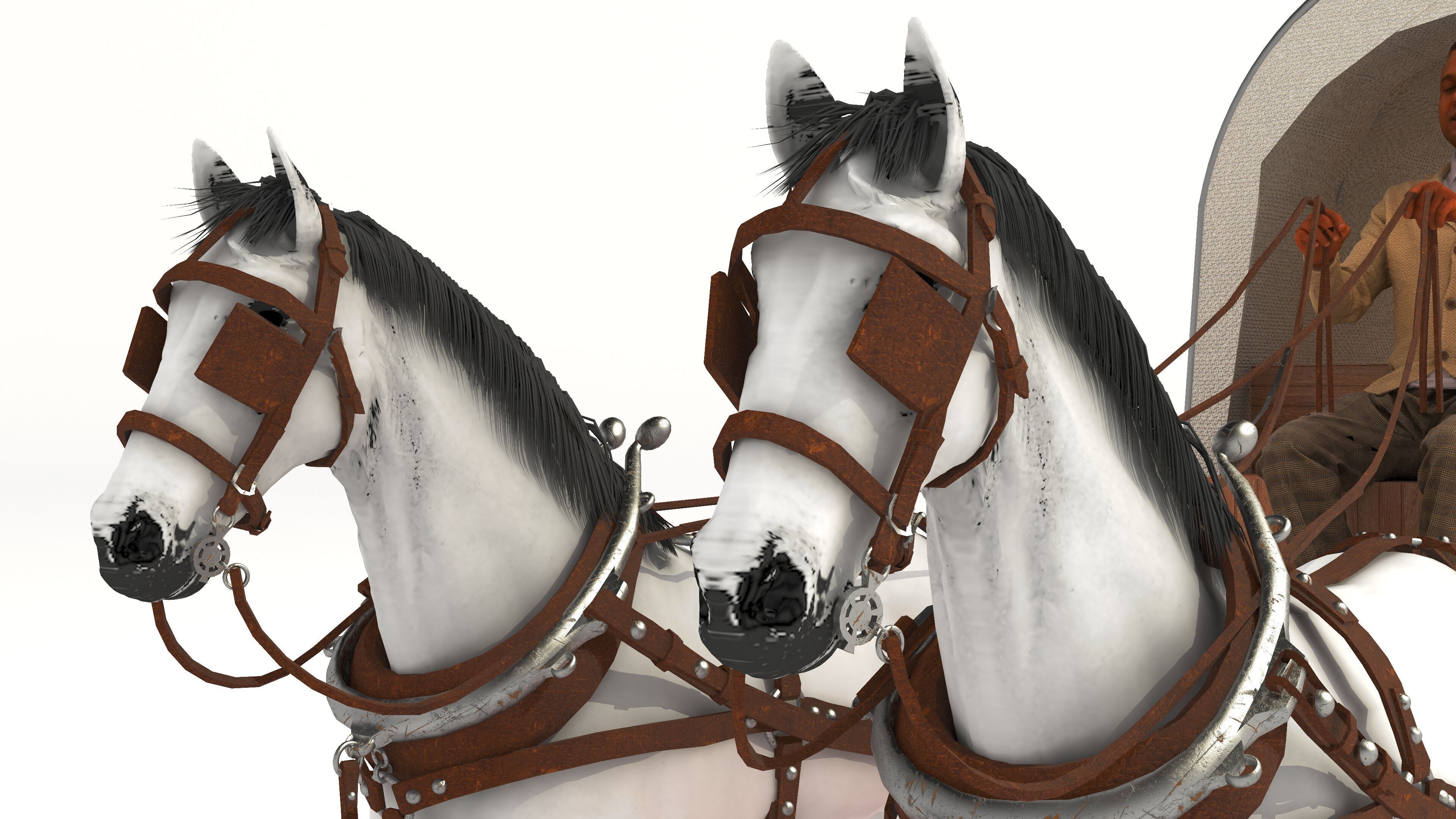 Covered Wagon 2 - 4K 3D model_3