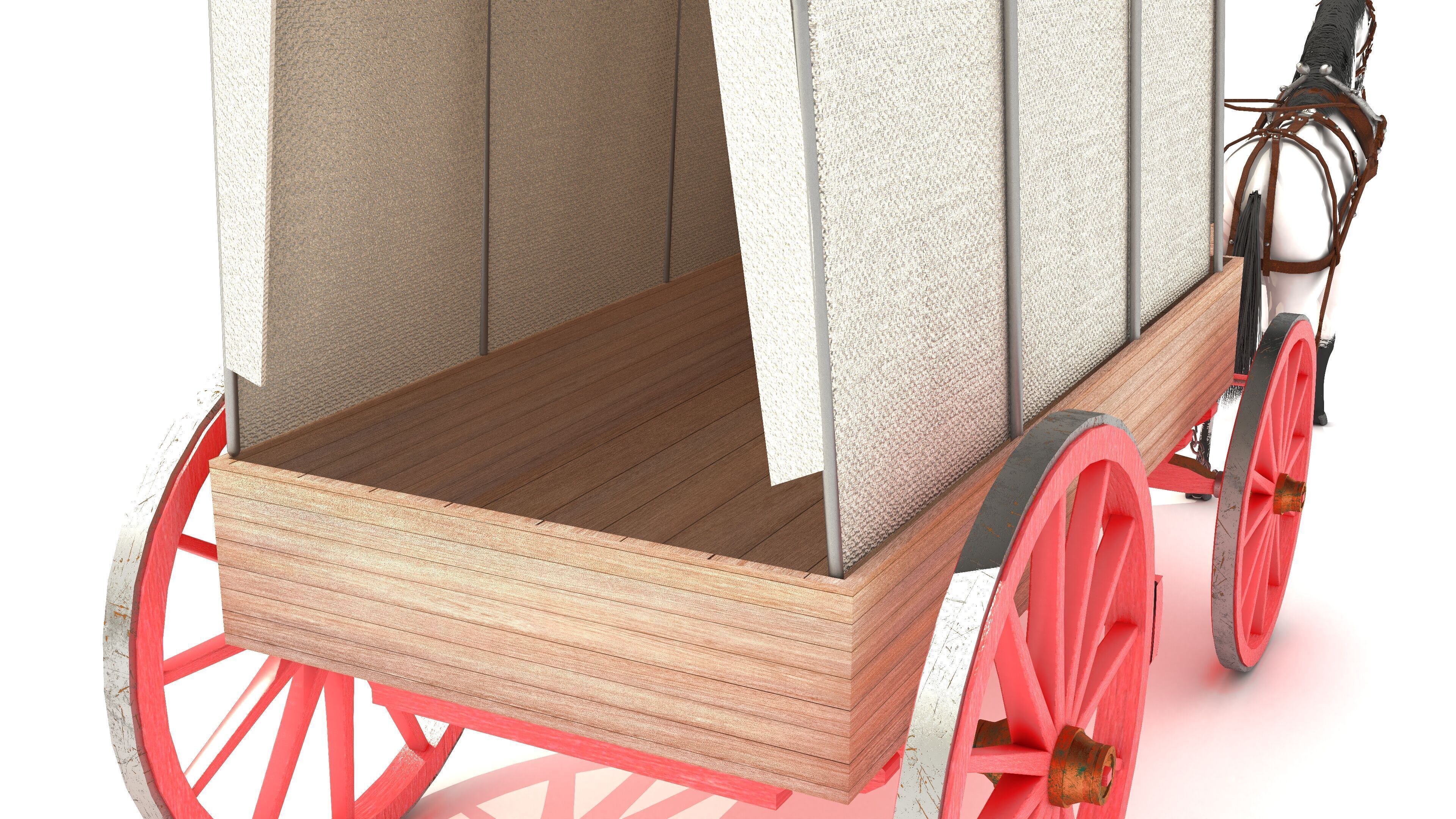 Covered Wagon 2 - 4K 3D model_12