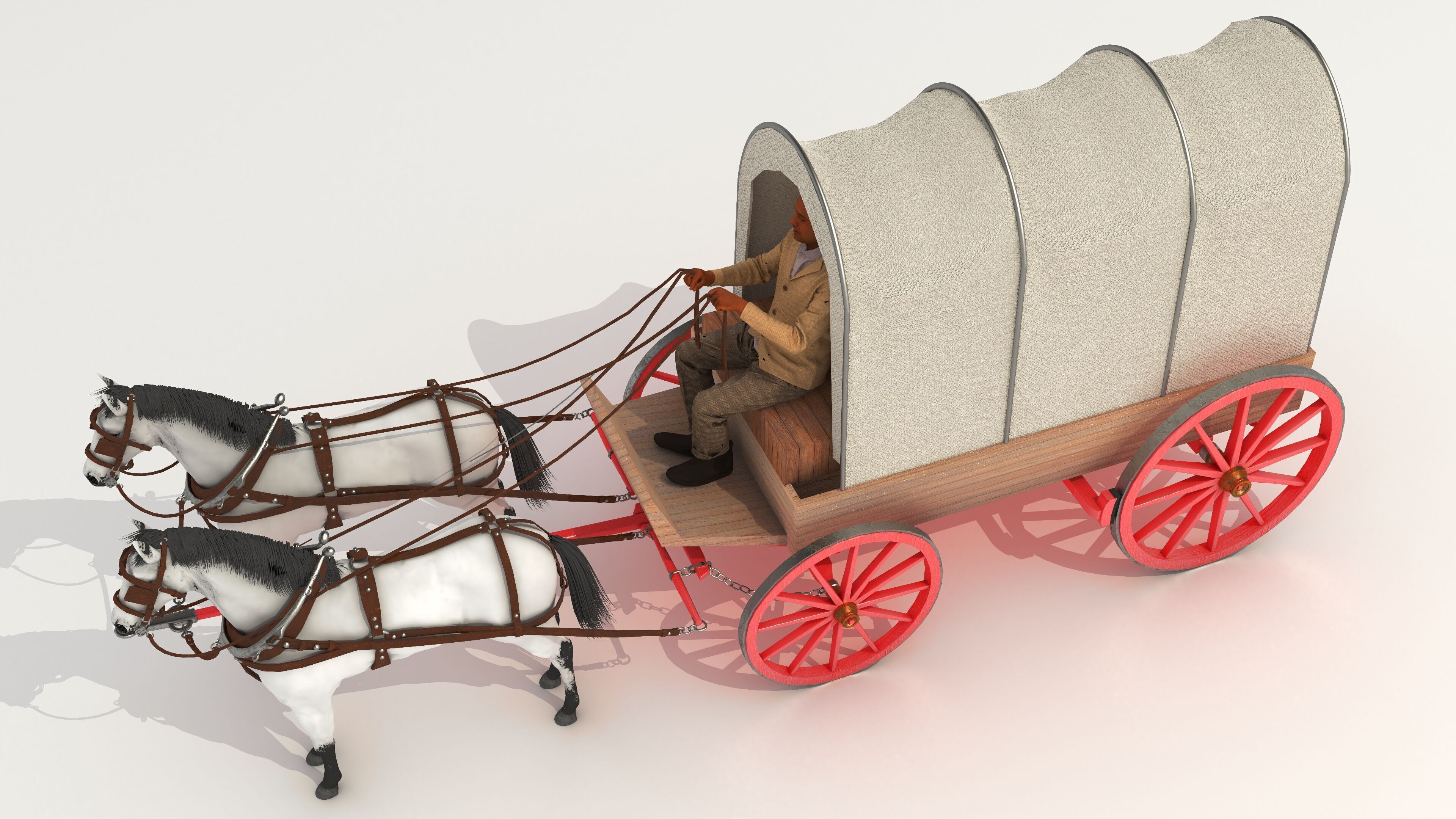 Covered Wagon 2 - 4K 3D model_20