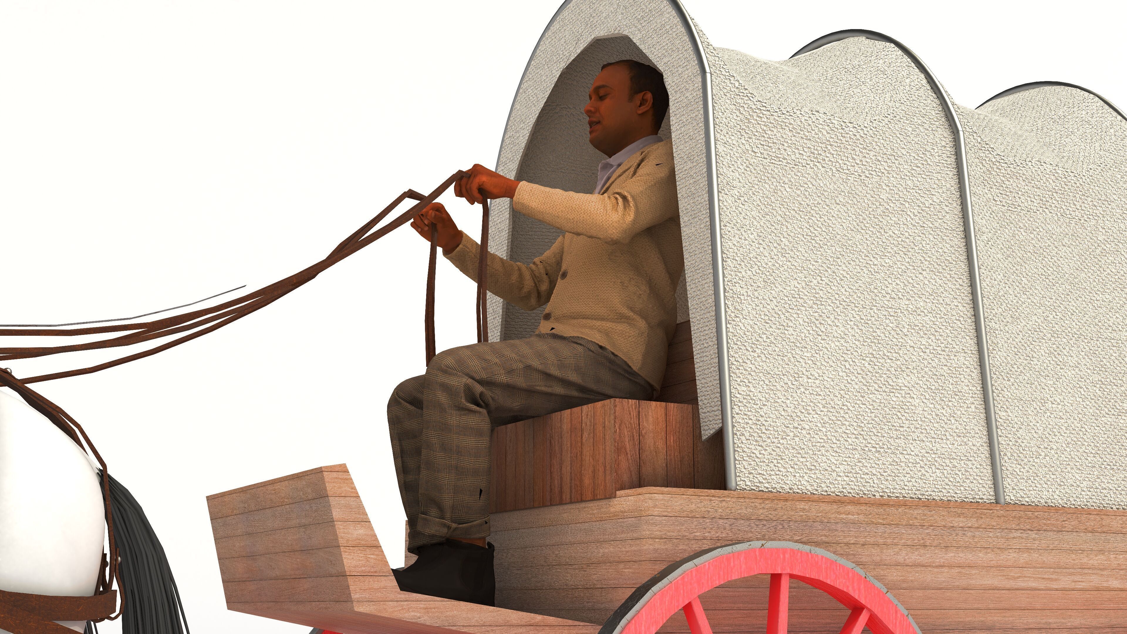 Covered Wagon 2 - 4K 3D model_11