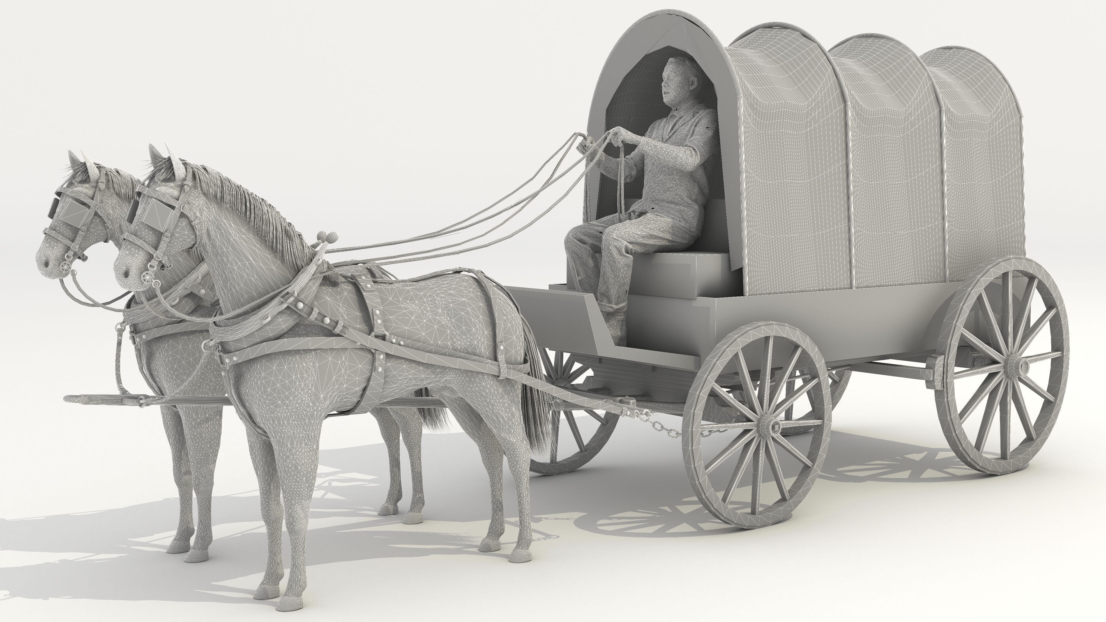 Covered Wagon 2 - 4K 3D model_22