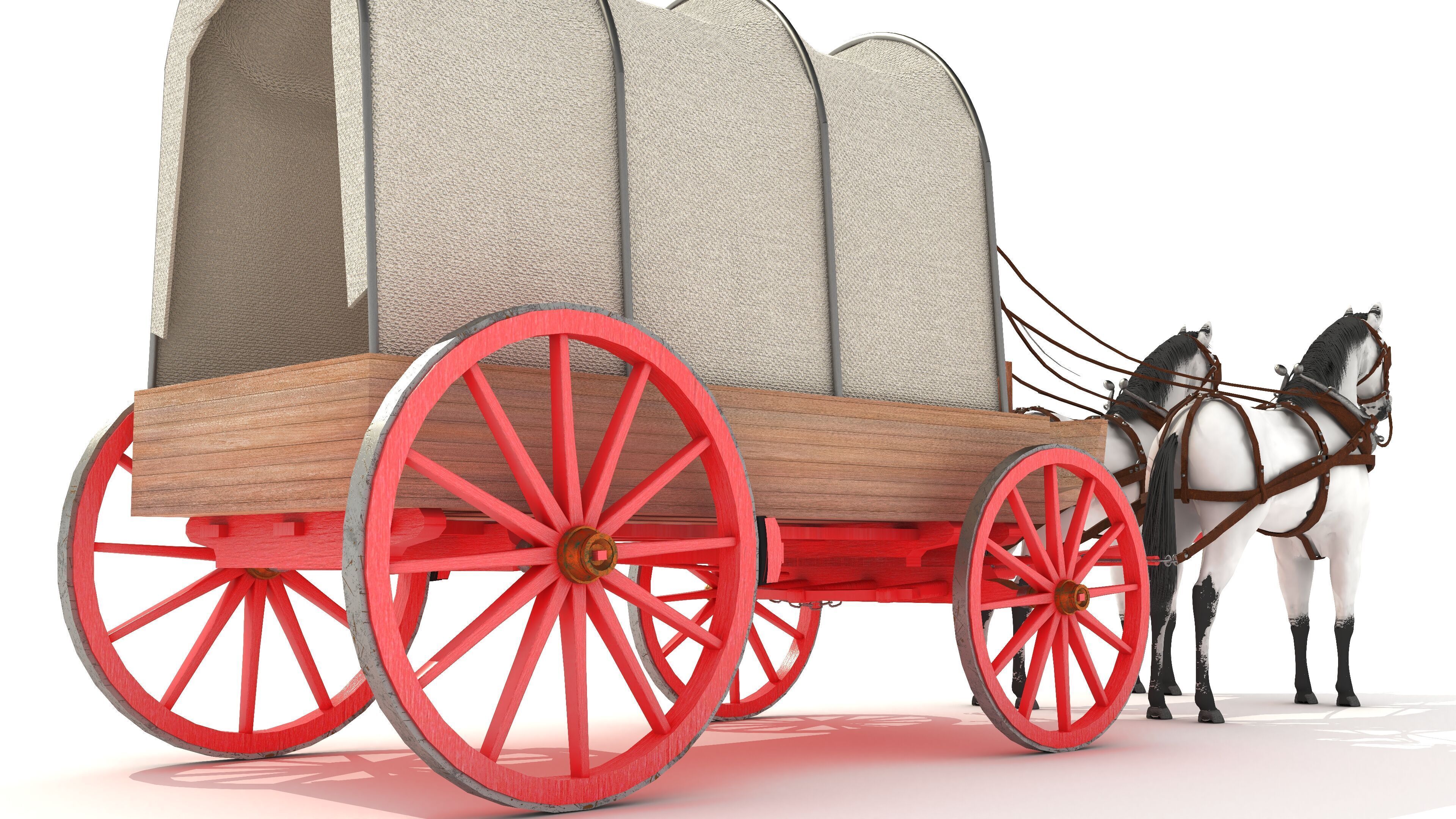 Covered Wagon 2 - 4K 3D model_6