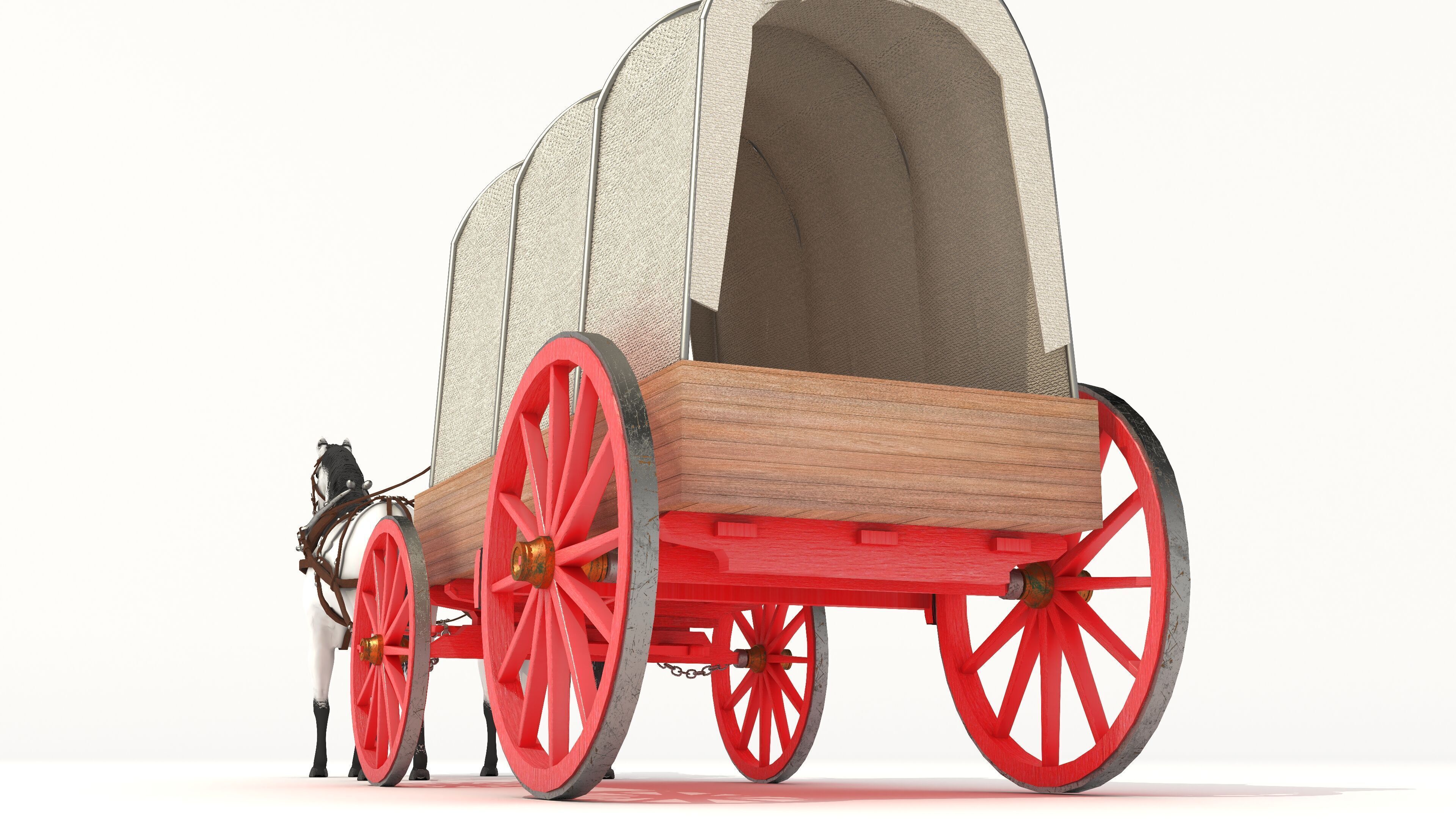 Covered Wagon 2 - 4K 3D model_18