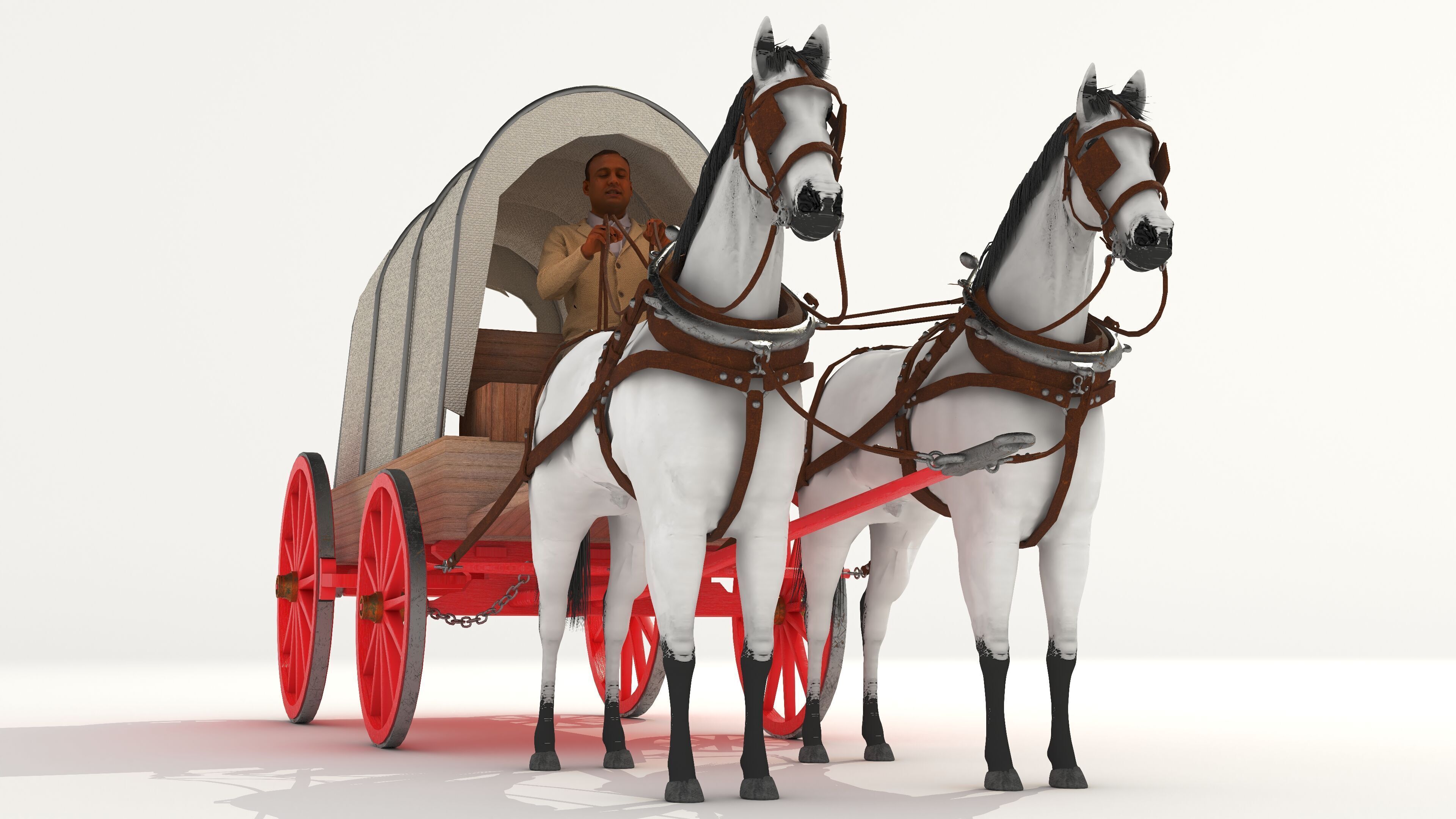 Covered Wagon 2 - 4K 3D model_19