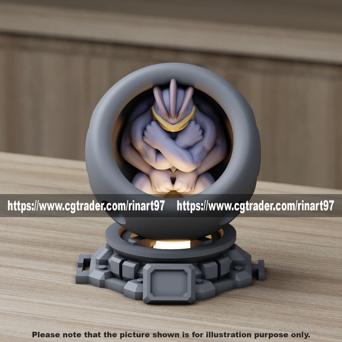 Machamp in healing machine pods from pokemon 3D print model_11