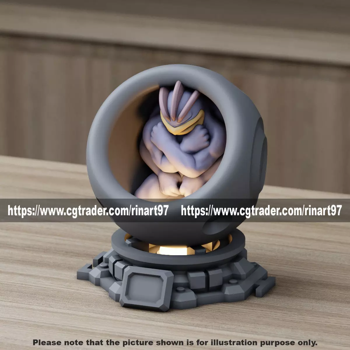 Machamp in healing machine pods from pokemon 3D print model_0