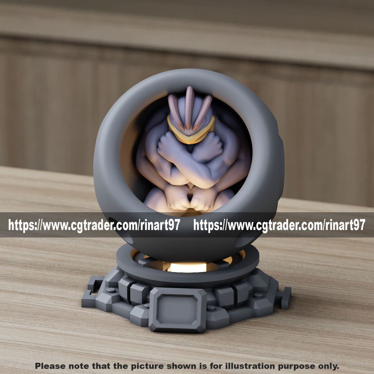 Machamp in healing machine pods from pokemon 3D print model_10