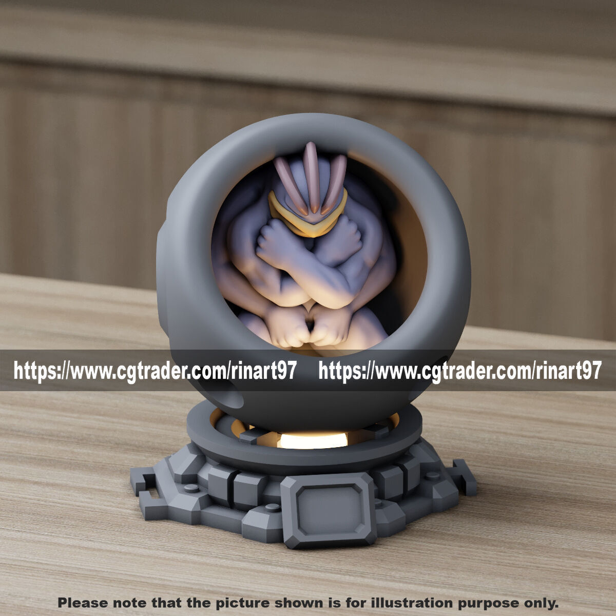 Machamp in healing machine pods from pokemon 3D print model_13