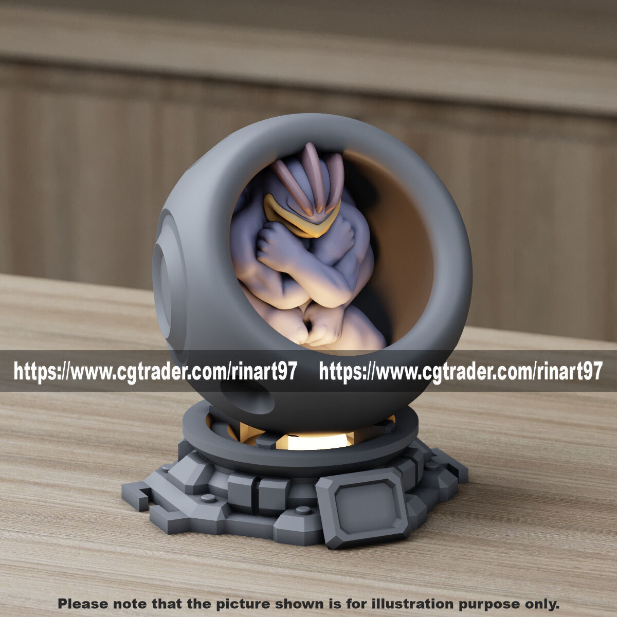 Machamp in healing machine pods from pokemon 3D print model_1