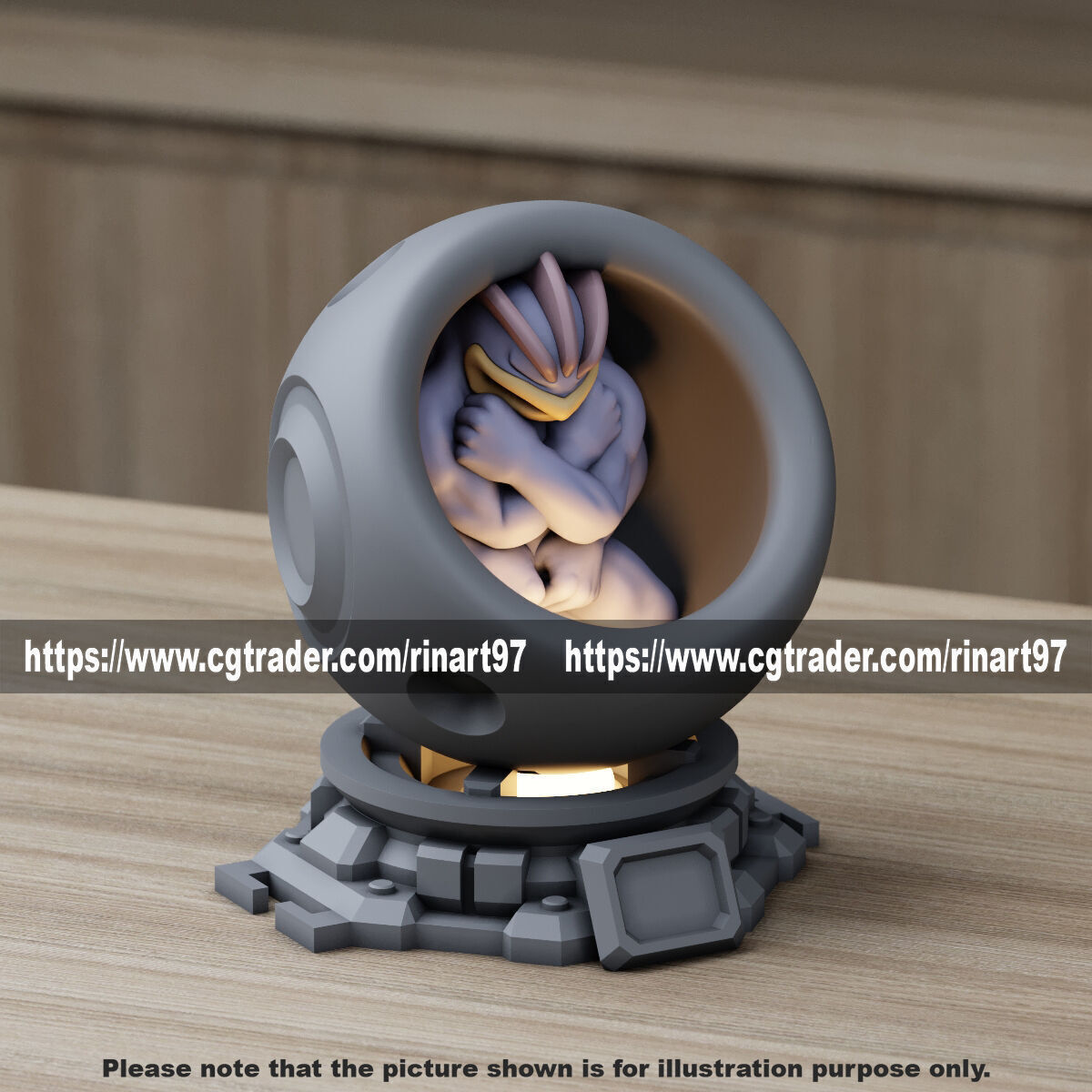 Machamp in healing machine pods from pokemon 3D print model_2