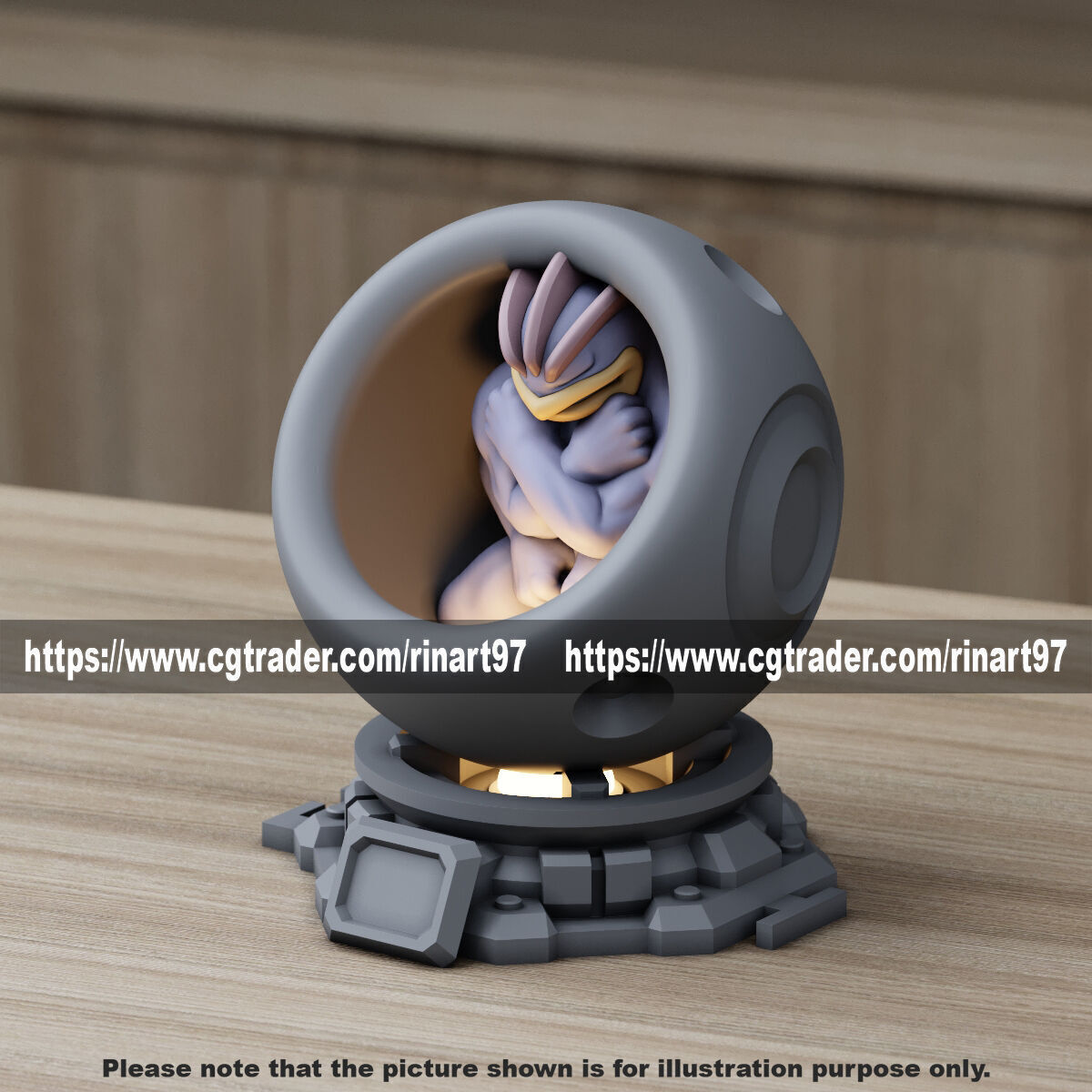 Machamp in healing machine pods from pokemon 3D print model_6