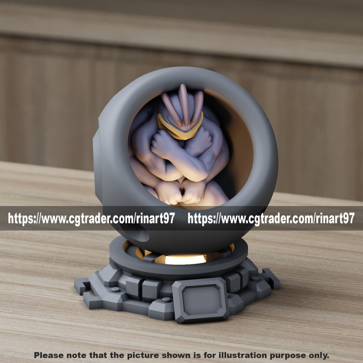 Machamp in healing machine pods from pokemon 3D print model_14