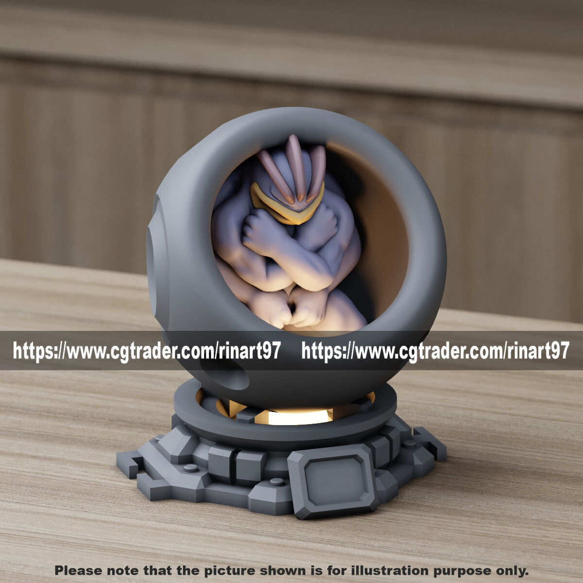 Machamp in healing machine pods from pokemon 3D print model_15