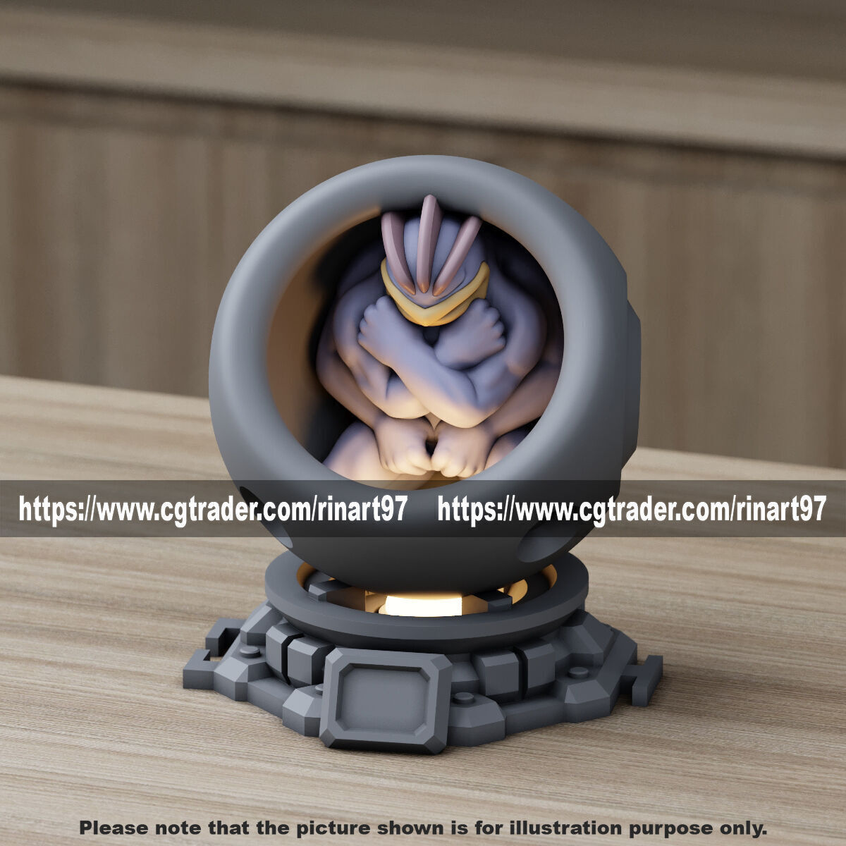 Machamp in healing machine pods from pokemon 3D print model_9