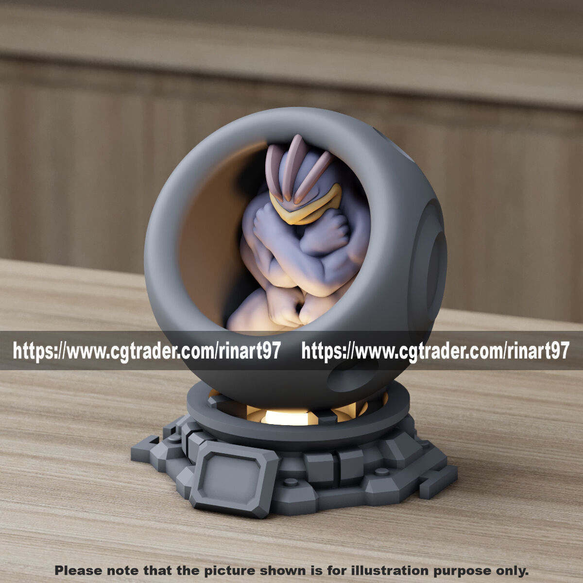 Machamp in healing machine pods from pokemon 3D print model_4