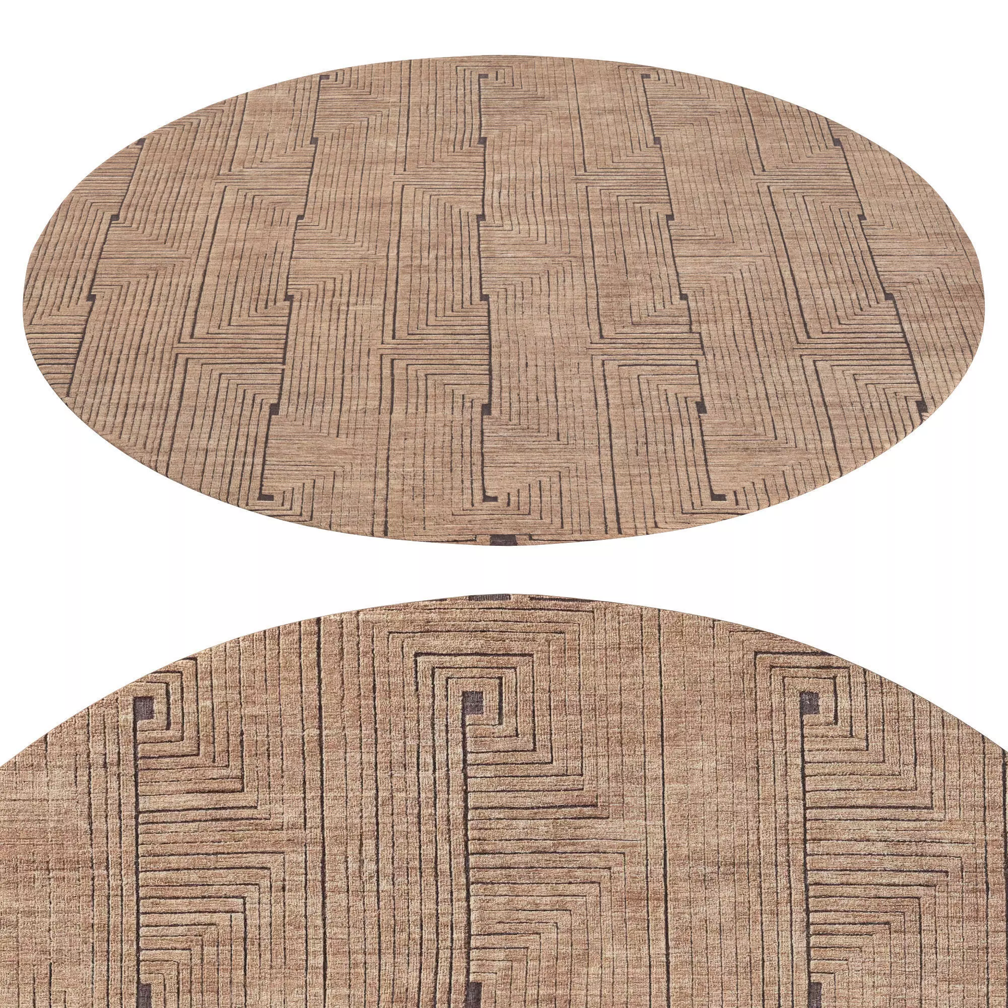 Zuri Wool Rug Burnt Caramel round 3D model