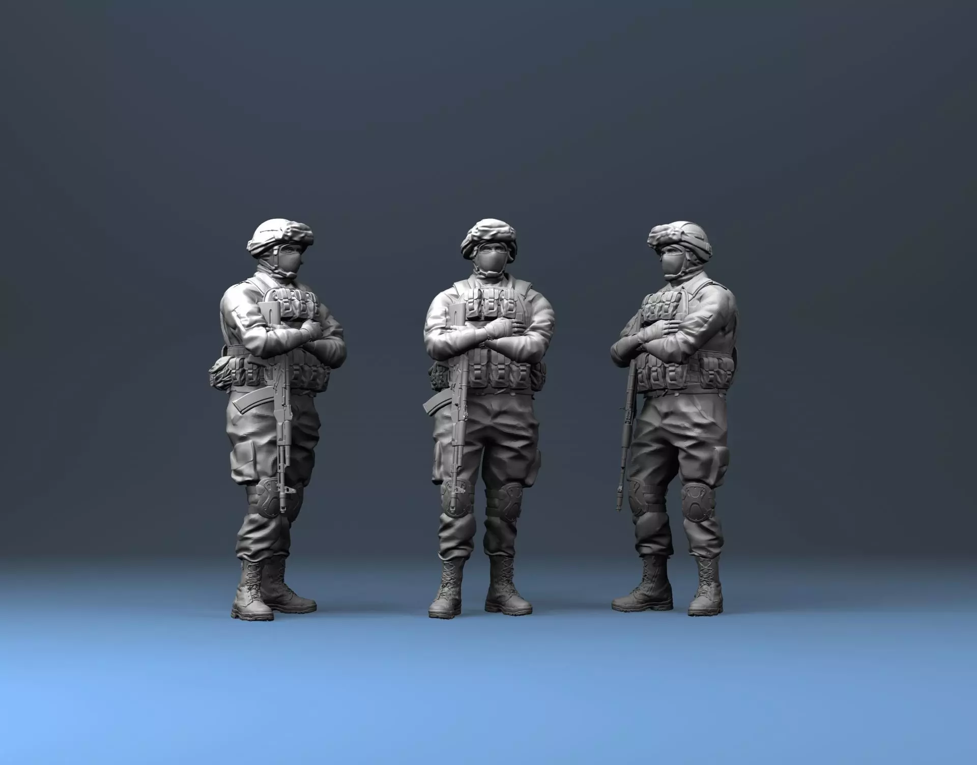 Morden soldier standing 3D print model_0