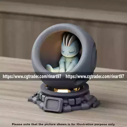 Machop in healing machine pods from pokemon