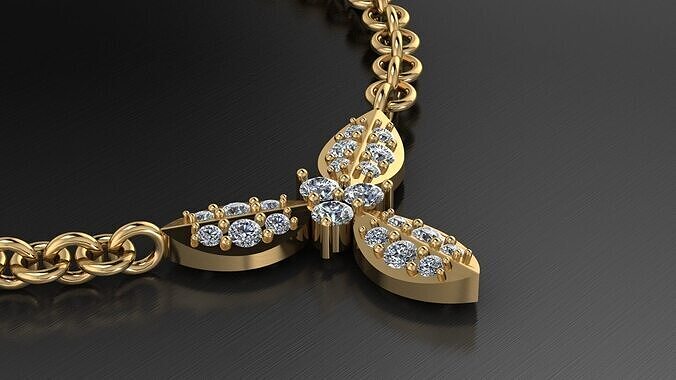 Pendants Flower with stones gems 3D print model