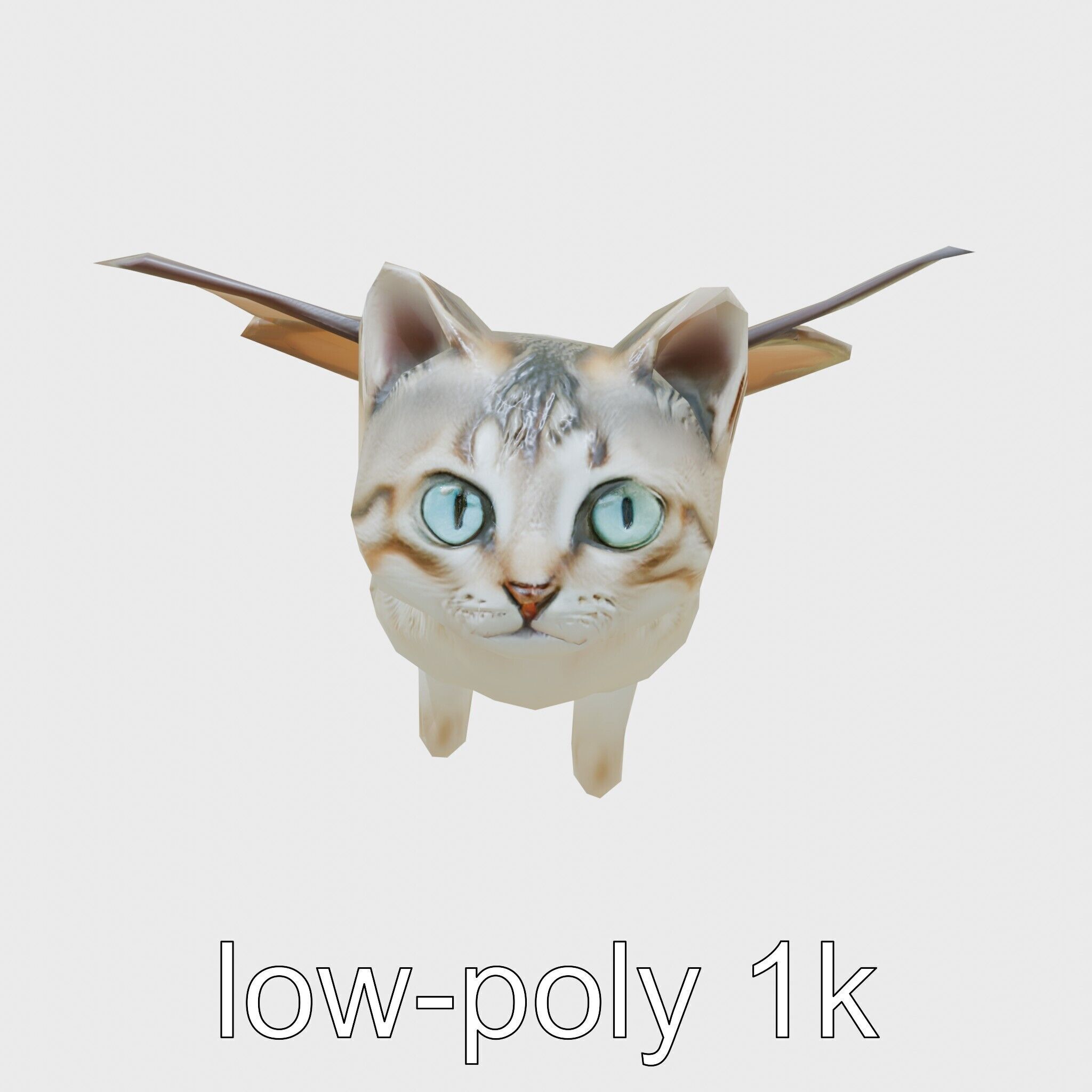 Flying Cat Bat Hybrid Creature model pack Low-poly 3D model_22