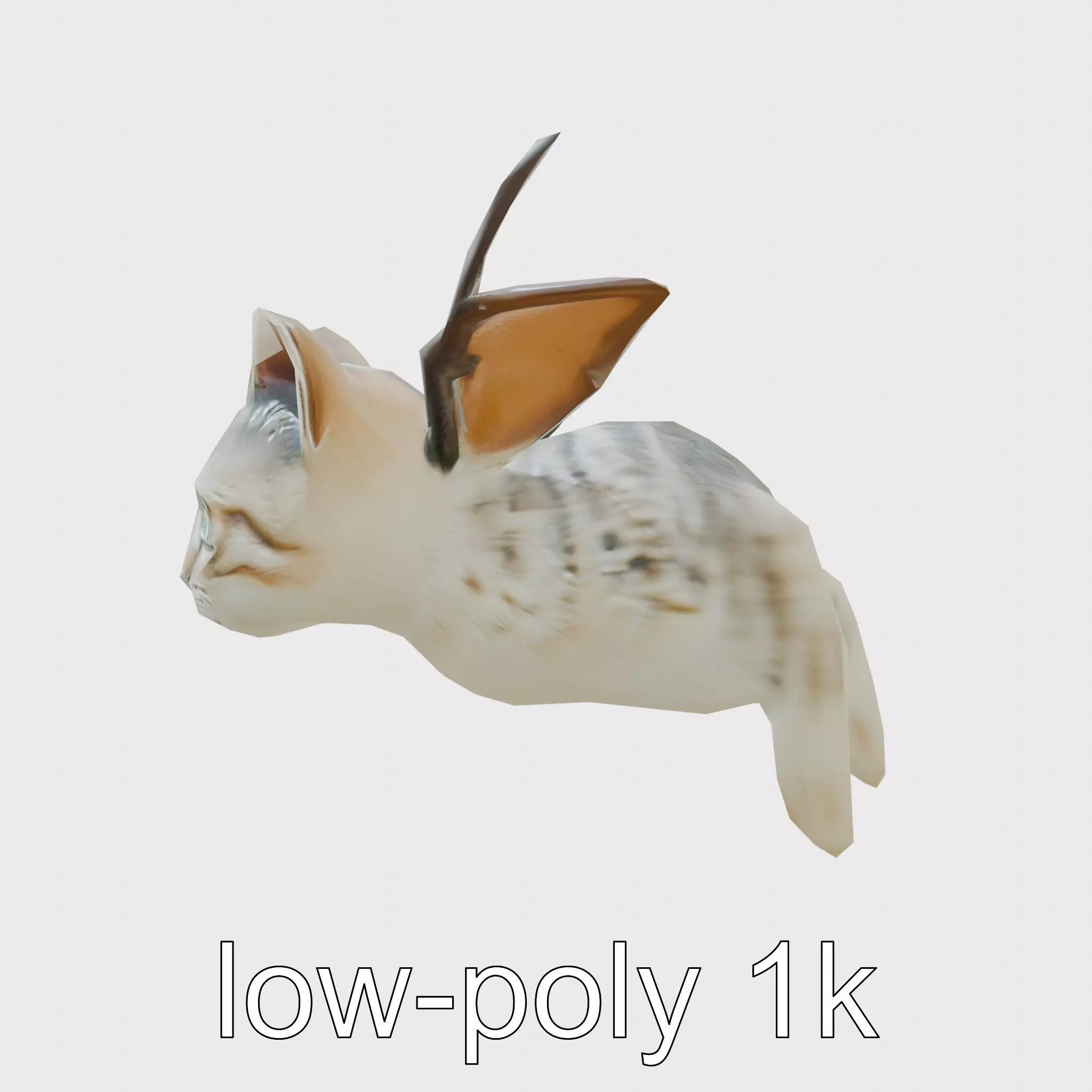 Flying Cat Bat Hybrid Creature model pack Low-poly 3D model_0