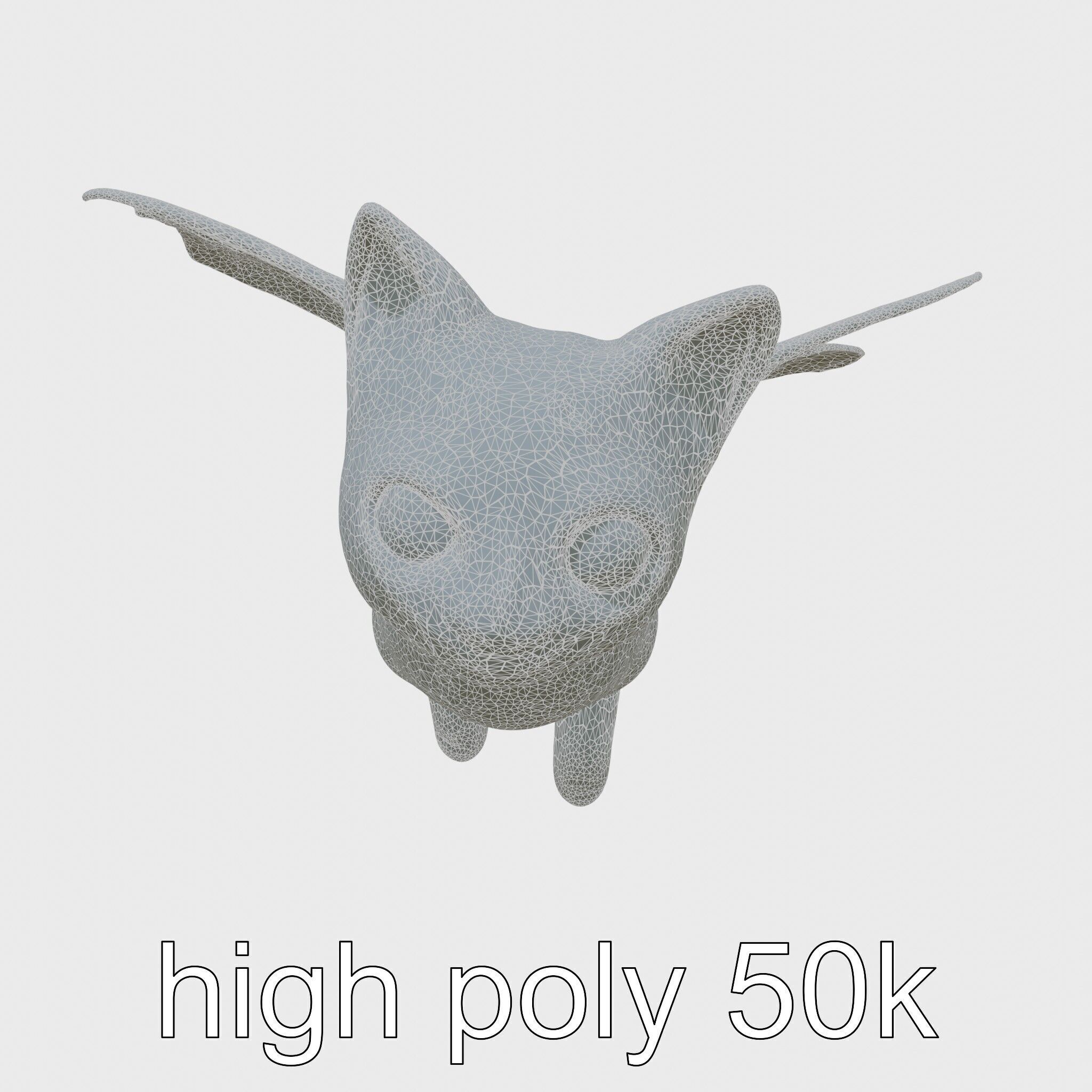 Flying Cat Bat Hybrid Creature model pack Low-poly 3D model_24