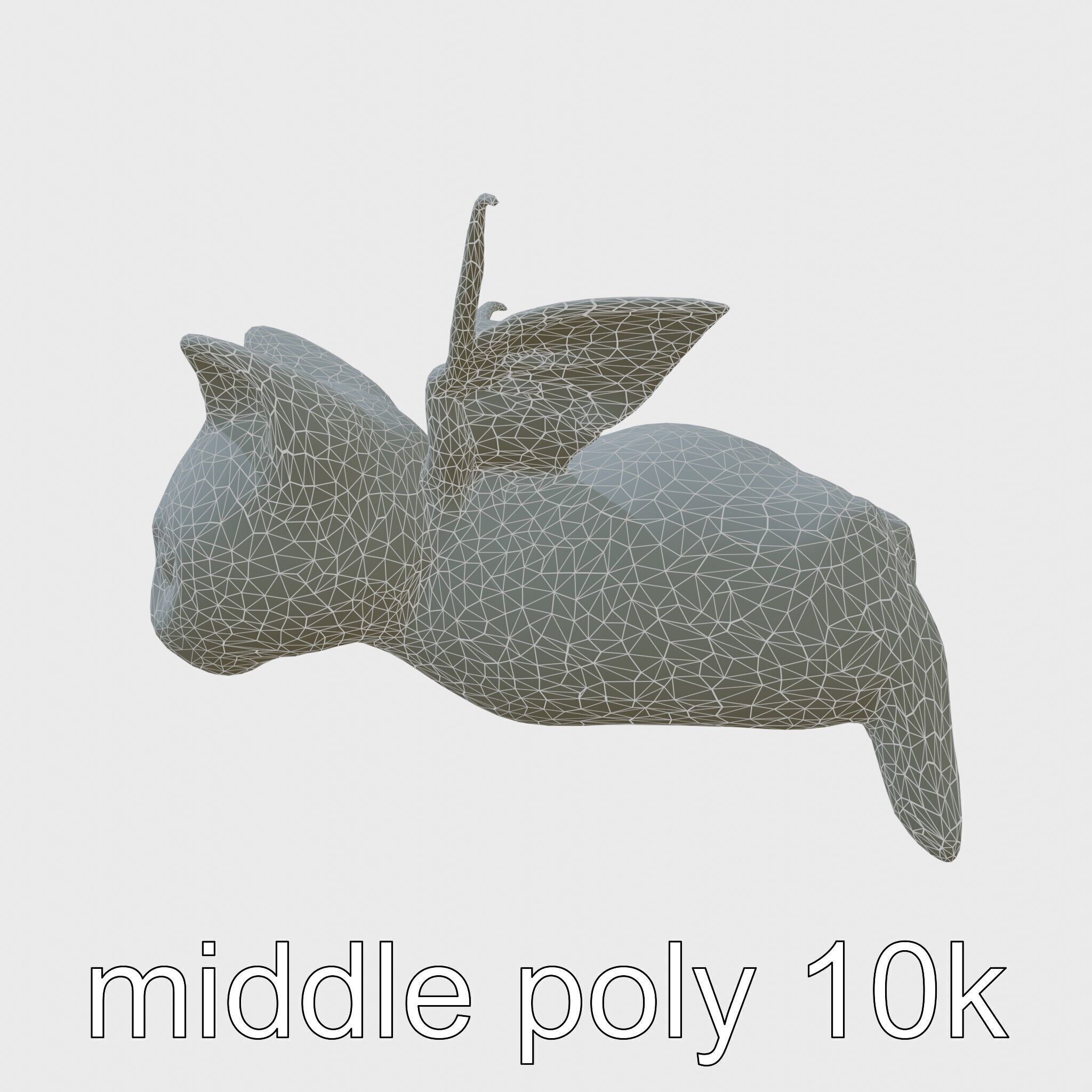 Flying Cat Bat Hybrid Creature model pack Low-poly 3D model_8