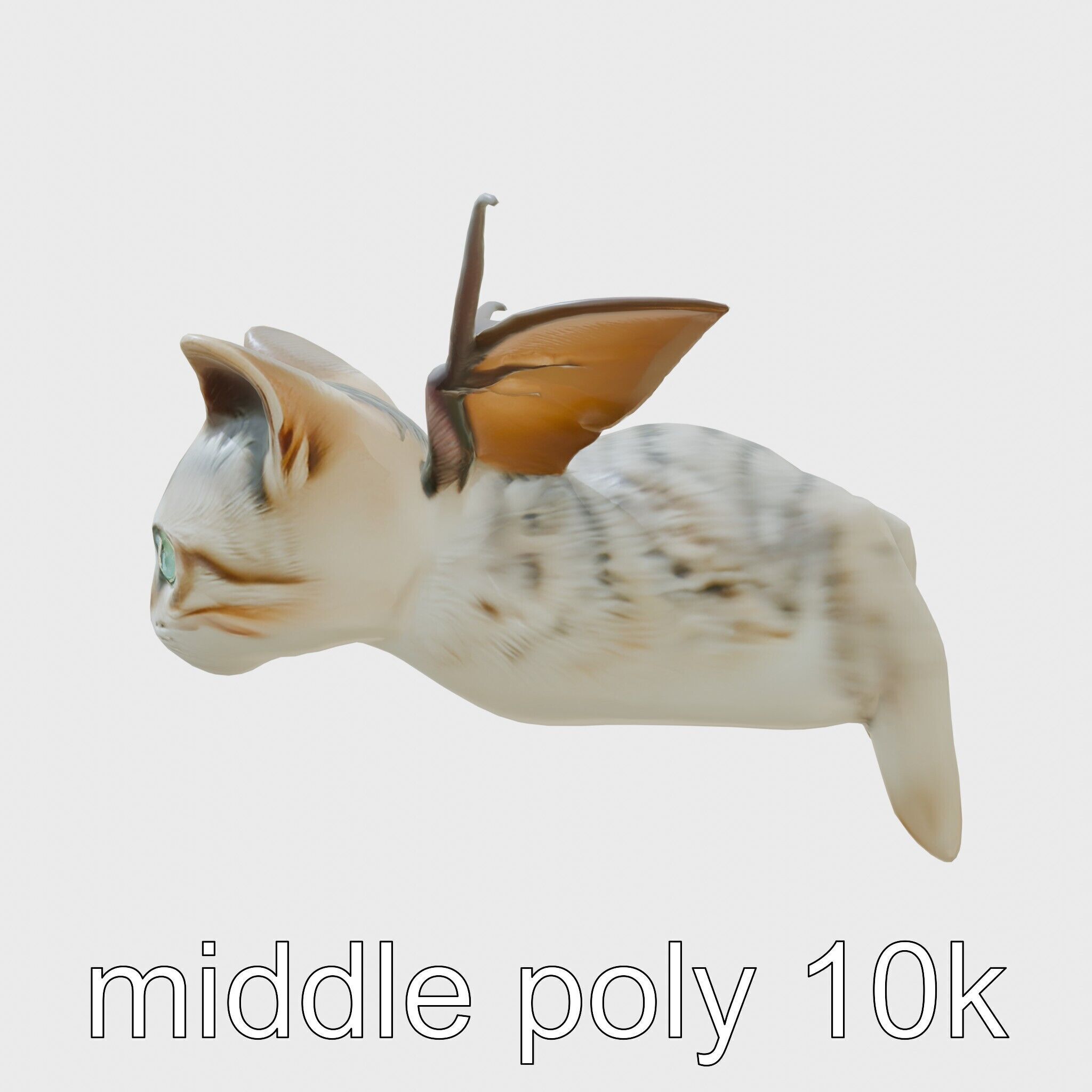 Flying Cat Bat Hybrid Creature model pack Low-poly 3D model_5
