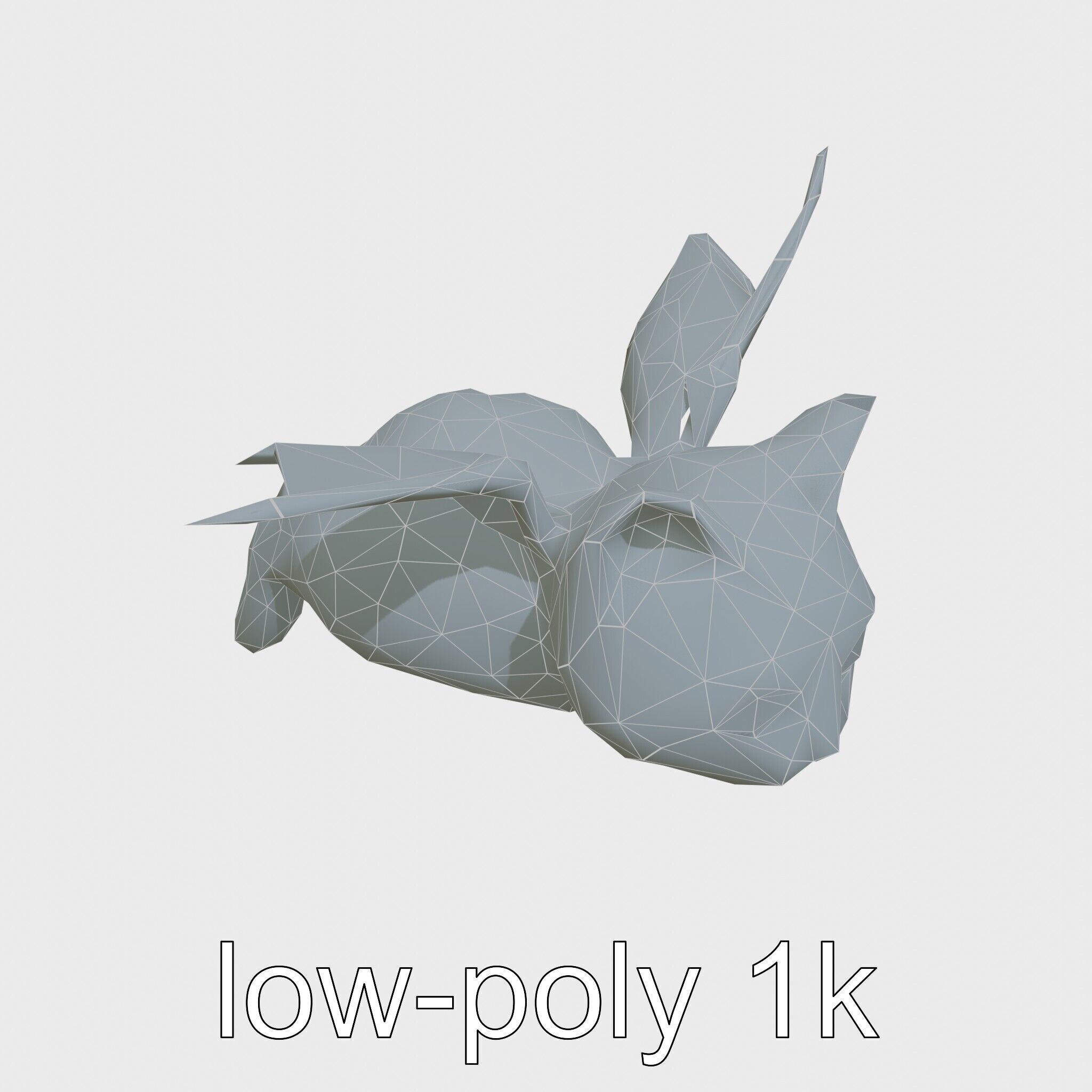 Flying Cat Bat Hybrid Creature model pack Low-poly 3D model_13