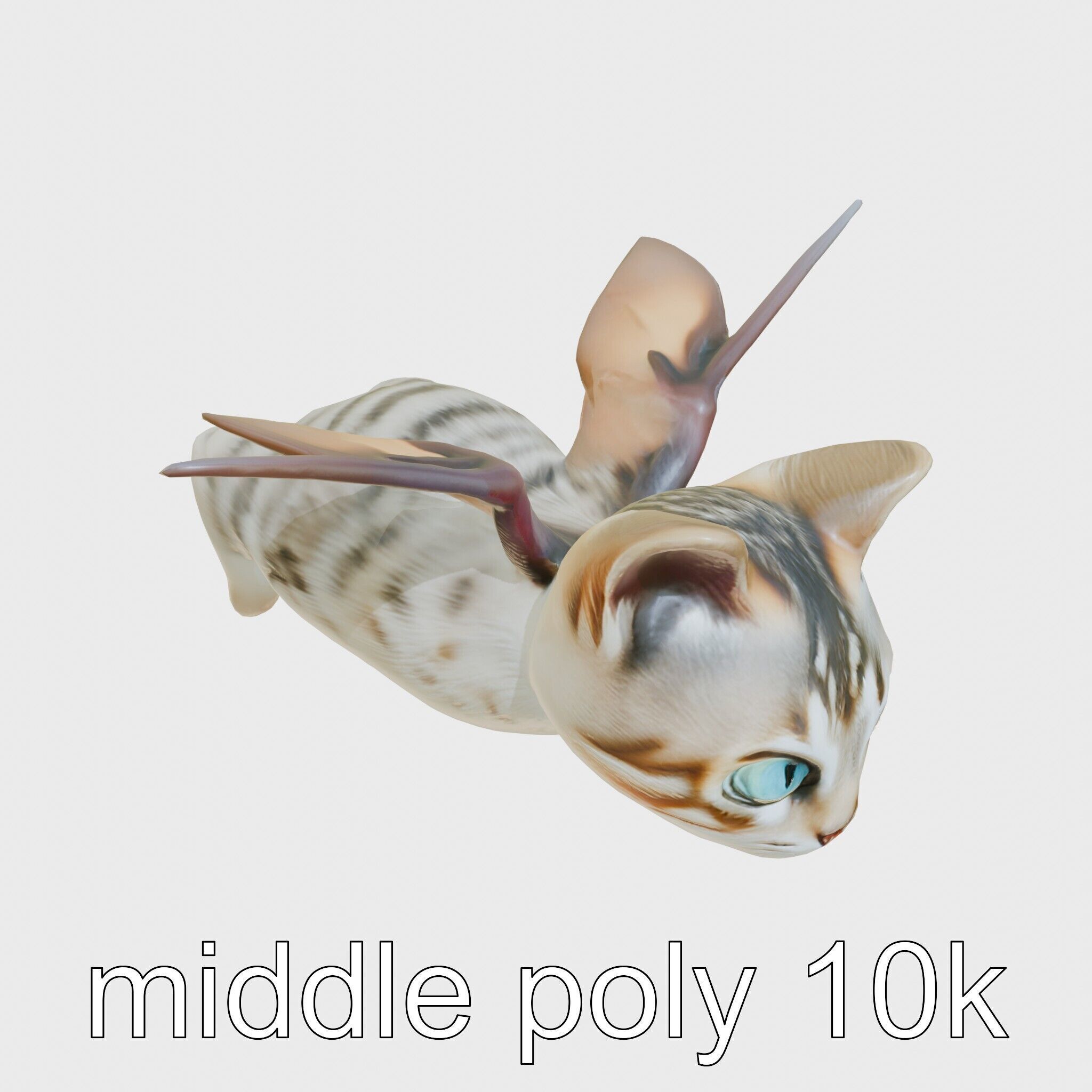 Flying Cat Bat Hybrid Creature model pack Low-poly 3D model_11