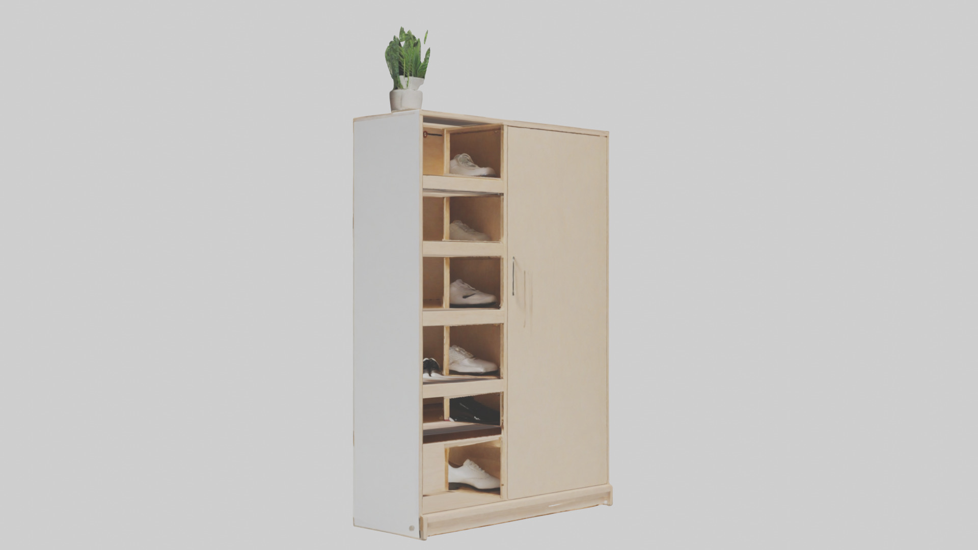 Shoe cabinet model 3D model_11