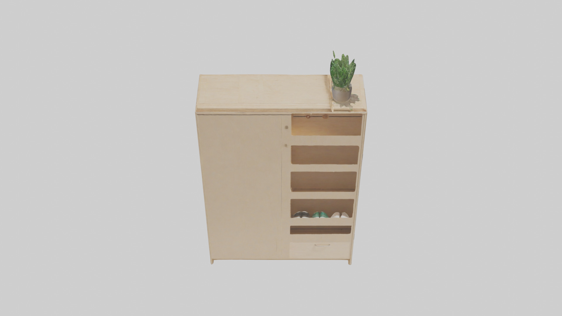 Shoe cabinet model 3D model_15