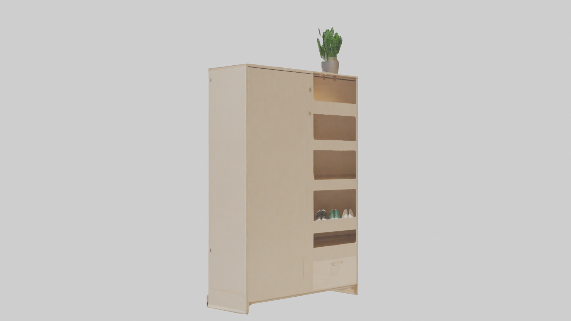 Shoe cabinet model 3D model_1