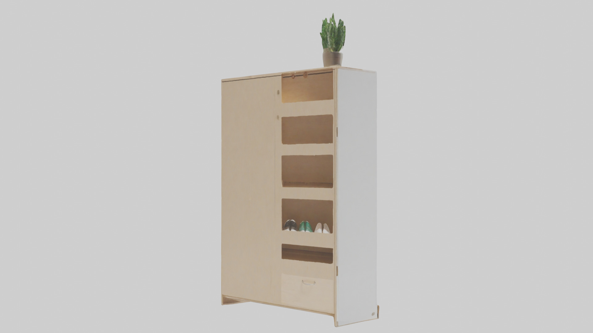 Shoe cabinet model 3D model_2